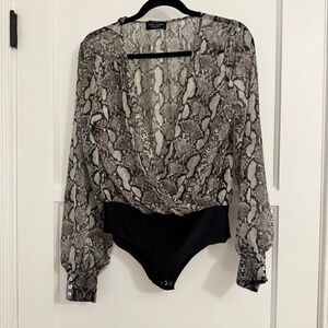 Zara Snakeskin Bodysuit - Medium